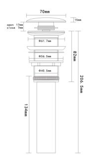 Донный клапан для раковины AQUAme AQM7002-0MDG без перелива тёмно-серый матовый